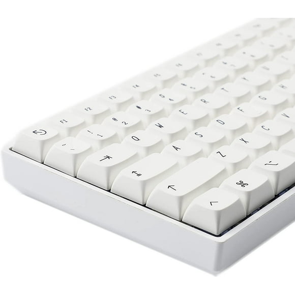 YMDK 137 Mac Keycaps XDA Profile Normcore Style Dye Sub PBT White for 104 TKL 60% 96 84 68 64 MX Switches Keyboard