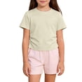 thumbnail image 2 of AHTJRT Crewneck Tee Shirt for Girl Short Sleeve Basic Tee Tops Breathable Summer Lightweight Cotton Soft Pullover Tops Mint Green 0-1 Years, 2 of 5