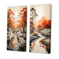 thumbnail image 3 of Designart "Natures Fountain Bold Geyser painting IV" Geyser Wall Art Set Of 2 - Coral Landscapes Canvas Set For Living Room Decor, 3 of 7