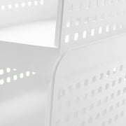 Mainstays Open-Front Stackable Closet Storage Organizer Bin with Breathable Holes, White Plastic