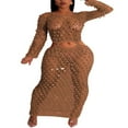 thumbnail image 1 of Robe Longue en Tricot à Manches Longues pour Plage d'Été, 1 of 6