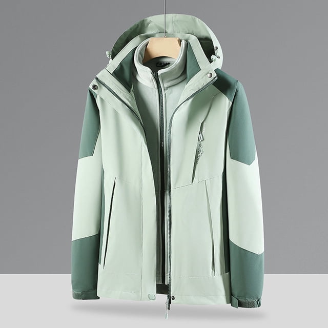 HUITKMM Women's Lightweight Oversized Long Sleeve Zip Water Packable Jacket Warm Two In One Wearing Ski Suit Winter Coat