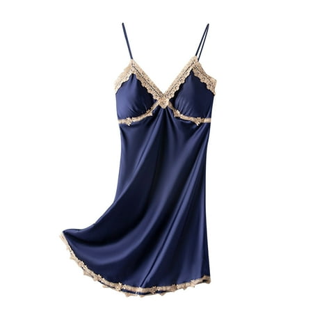 Lingerie for Women Nightgown Sexy Lingerie Chemise Lace Babydoll V-Neck Full Slip Modal Sleepwear Dress