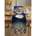 thumbnail image 3 of Deep Blue Ocean Table Runner, Underwater World Clear Water Ripple Sunlight Cotton Linen Kitchen Table Decoration Washable Dining Tabletop Runners for Home Party Decor 13x36 Inches, 3 of 9