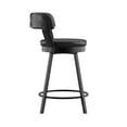 thumbnail image 6 of Weston Home Reinhold Faux Leather Swivel Counter Height Chairs with Metal Legs, Set of 2, Black, 6 of 7