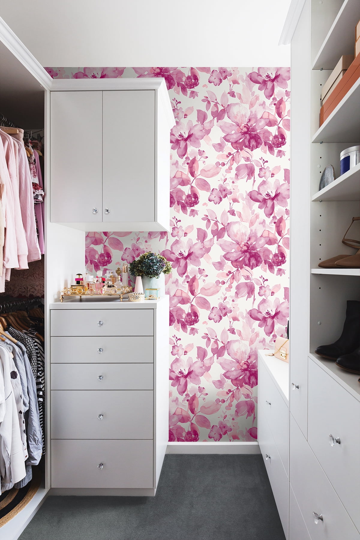 NextWall Pink Watercolor Flower Peel and Stick Wallpaper