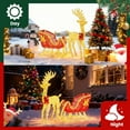 thumbnail image 4 of Nextay Lighted Christmas Reindeer & Santa Sleigh Set, 180 Warm LED Lights, Durable Build for Indoor & Outdoor Use,Gold-Red, 4 of 9