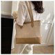 thumbnail image 4 of Granjero Gordo Bolso de mano tejido y bolsas de cosméticos, bolso de mano tejido elegante de playa de verano, bolso de hombro de 12 x 4,52 x 10,43 pulgadas (caqui), 4 of 5
