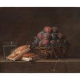 thumbnail image 2 of Anne Vallayer-Coster 23x20 Gold Ornate Framed and Double Matted Museum Art Print Titled - Basket of Plums (1769), 2 of 4