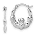 thumbnail image 1 of Quality Gold TC1011 14K White Gold Claddagh Hoop Earrings, 1 of 1