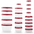 thumbnail image 1 of Rubbermaid Contenant de Rangement pour Aliments avec Couvercles Ventilés pour Micro-Ondes, Ensemble de 40 Pcs, Rouge, 1 of 8