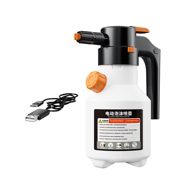 Pulverizador de espuma eléctrico, pulverizador de espuma portátil recargable de 2L, pulverizador de espuma presurizado automático para lavado de coches y jardín