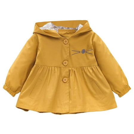 

Ydojg Boys Girls Winter Coat Toddler Cartoon Cat Prints Long Sleeve Hooded Coat Jacket Fall Clothes For 6-12 Months