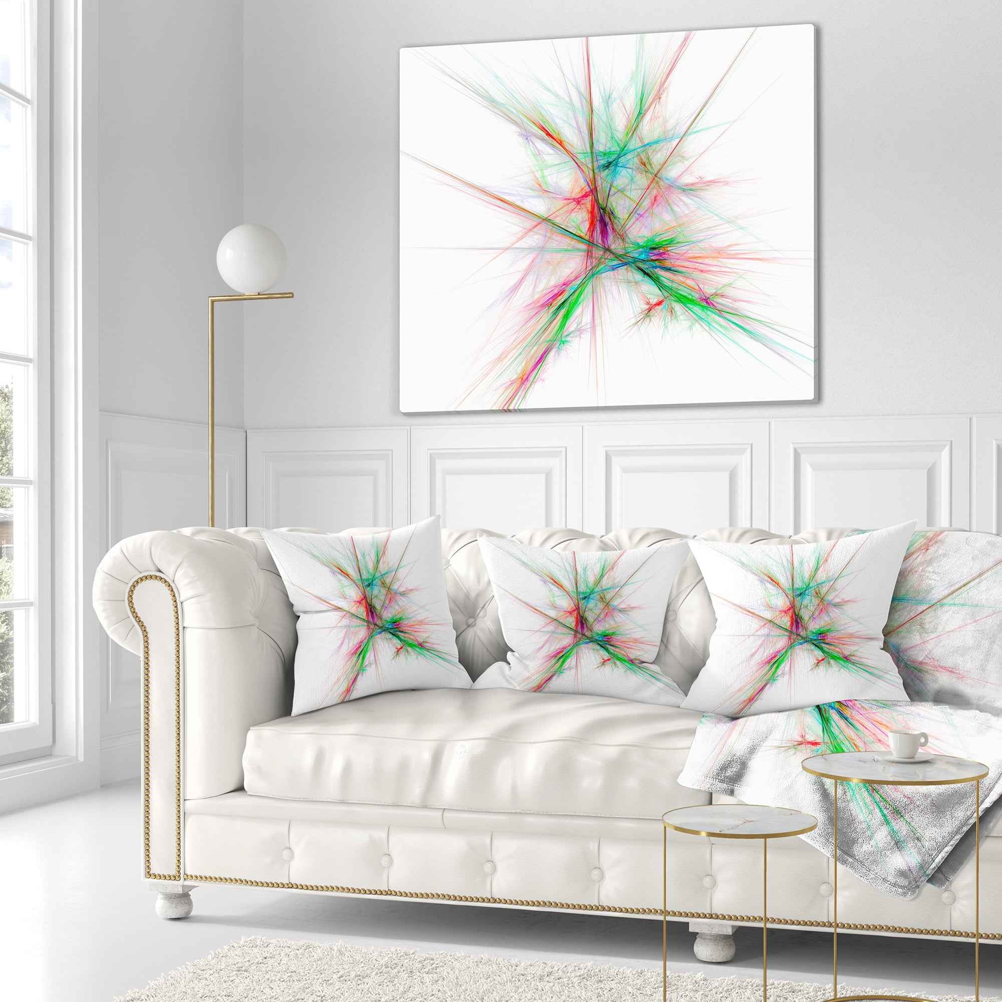Designart Blue Red Spectrum of Light - Abstract Throw Pillow - 16x16