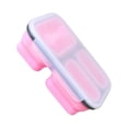 thumbnail image 2 of CNKOO Silicone Lunch Box 3 Compartments Foldable Home Work School Food Breakfast Container Washable Lunchbox with Spoon for Adults Pink, 2 of 8
