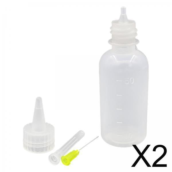 2x Aplicador de botella de pegamento de punta de de 50cc, cuentagotas para , botella para apretar, Mini embudo de 50ml para Quilling, Macarena Botella de pegamento