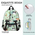 thumbnail image 5 of Multicolor Cat and Flower Green Pattern Cute School Backpack Bag for School with Padded Back and Adjustable Shoulder Straps 15.25"x11.5"x5.25", 5 of 5