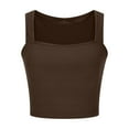 thumbnail image 4 of AherBiu Crop Tops for Women Ribbed Tank Top Wide Strap Going out Tops Square Neck Basic Cami Shirts, 4 of 5