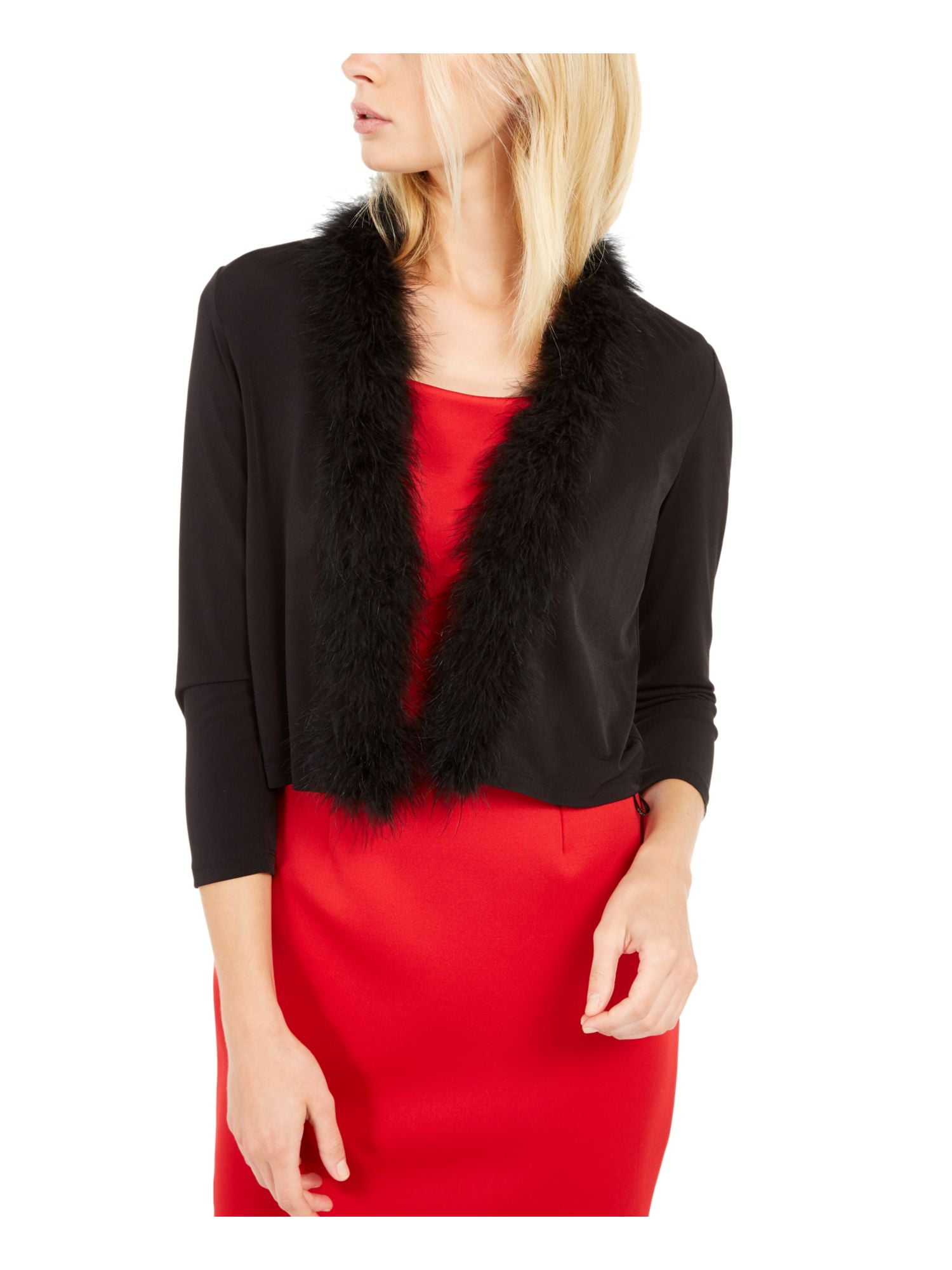 Calvin Klein Womens Maribu Feather Trim 