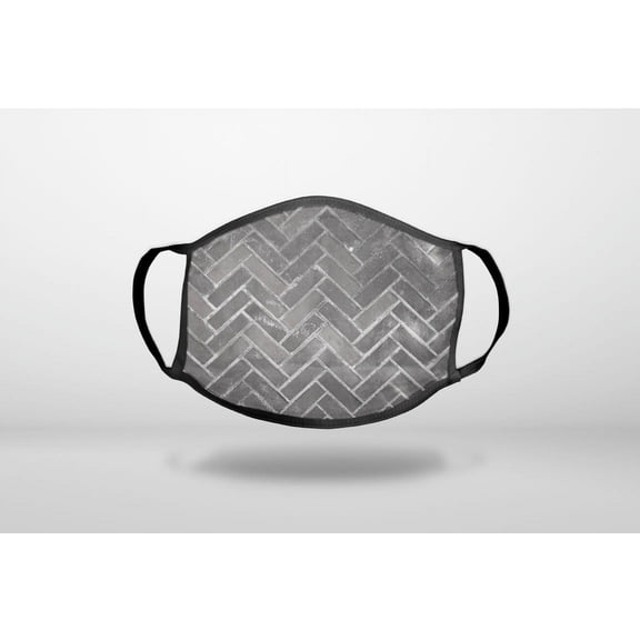 Herringbone Brick Floor - 3-Ply Reusable Soft Cloth Face Covering, Unisex, Cotton Inner Layer