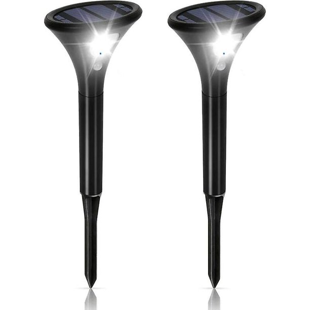Luz solar para exteriores con sensor de movimiento impermeable, luces solares inalámbricas regulables, luz de seguridad para exteriores, foco solar LED, 2 piezas, blanco cálido para G