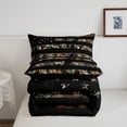 thumbnail image 5 of Manfei Retro American Flag Queen Comforter Set,Patriotic Camo Comforter Sets Queen,Brown Black Stripes Decor,Black Reversible,3pcs,1 Comforter and 2 Pillowcases, 5 of 7