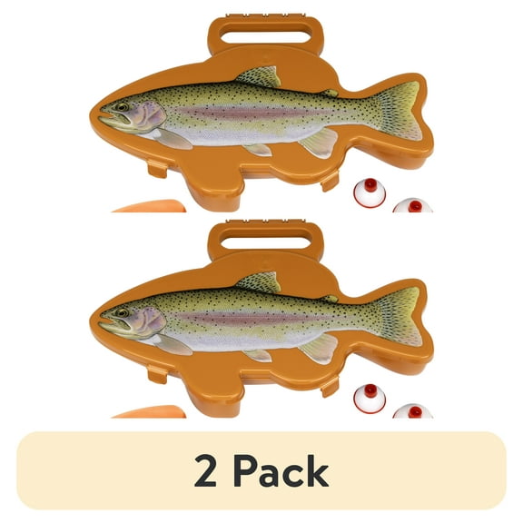 (2 pack) Flambeau Outdoors, Wild Bite Trout 25 Piece Kit, Fishing Tackle Box, 10.75 inches, Non Lead, Plastic