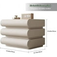 thumbnail image 2 of Modern Leather Bedside Table, Nightstand with 3 Drawers, Floor Standing Night Stand, No Installation Required (White), 2 of 7