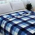 thumbnail image 6 of Buffalo Plaid Flannel Fleece Throw Blanket 60 x 80 Inches, Soft Lightweight Cozy All Season Blue/White Checkered Blanket for Bed, Couch, Car, 6 of 6