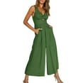 thumbnail image 1 of TrendOFT Casual Jumpsuits For Women Summer Spaghetti Strap Loose Harem Pockets Womens Overalls Rompers Green M, 1 of 6