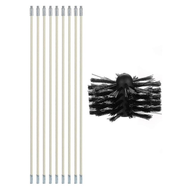 1 Set Convenient Chimney Brush With Flexible Rod Nylon Electrical Drill Drive Chimney Cleaning Brush Kitchen Accessories