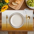 thumbnail image 4 of Burnt Orange Beige Ombre Placemats Set of 6, Modern Abstract Art Texture Placemats for Dining Table, Place Mats for Kitchen Tabletop, Waterproof Wipeable Dining Table Mats Set, 4 of 9