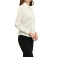 thumbnail image 4 of INSPIRE CHIC Women's Point Collar Button Up Long Sleeve Satin Office Business Casual Shirt, 4 of 6