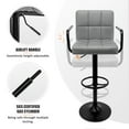 thumbnail image 3 of Soontrans Bar Stools Set of 2 Swivel Counter Height Stools with Arms and Back, Adjustable Island Chairs for Kitchen, Modern Barstools with Backrest and Armrest(Light Gray, 2Pcs), 3 of 9