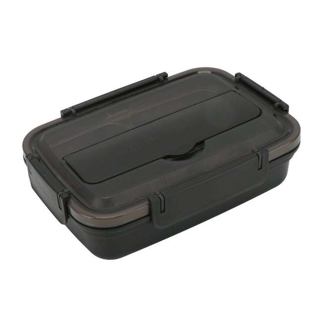Bento Box, Compartmental Design Lunch Box 3 Grids Lightweight Compact For Travel For Office For Picnic Black