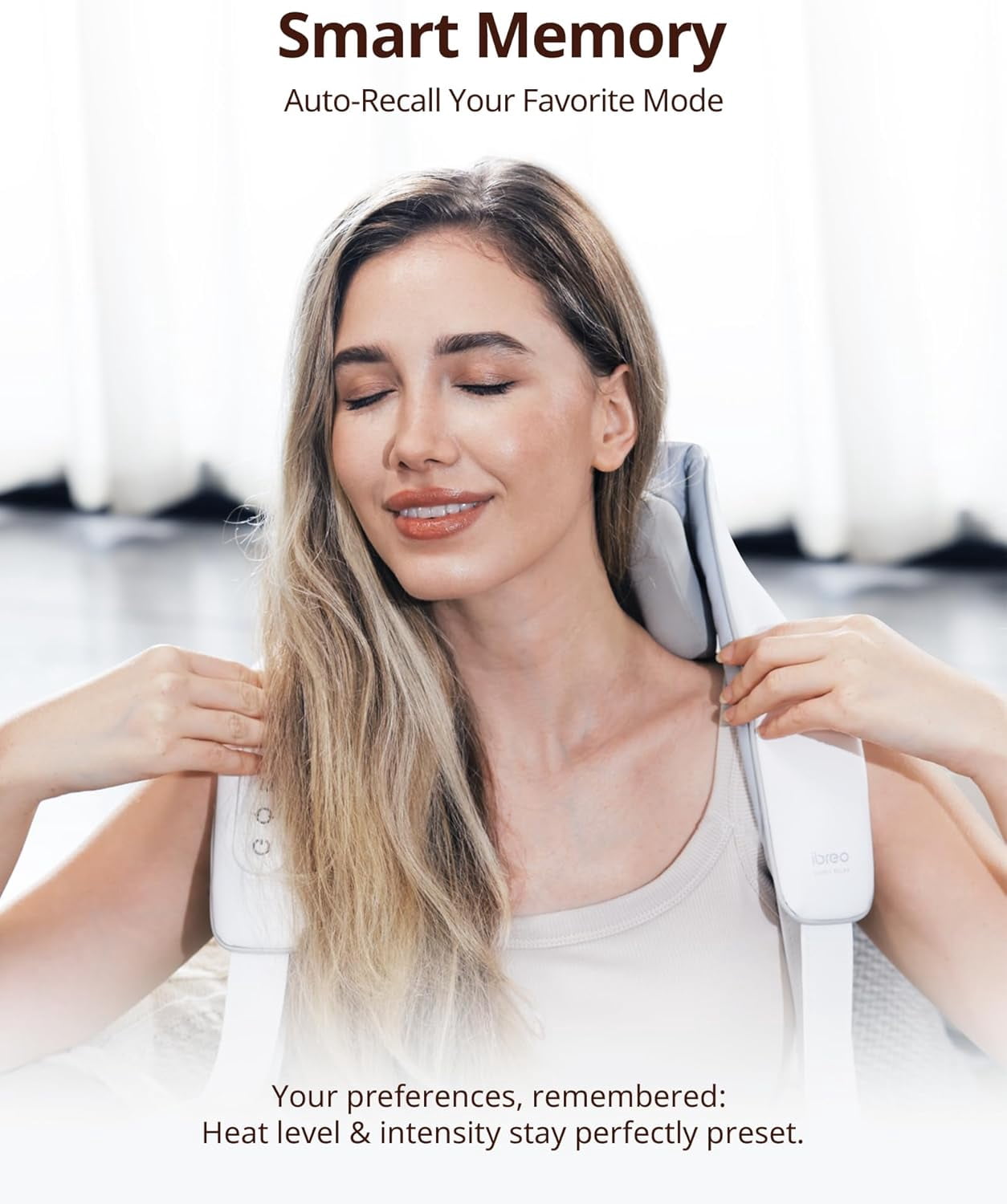 ibreo Shiatsu Neck and Back, Shoulder Massager with Heat, Scraping, 3 Massage Modes Adjustable, 3D Kneading Deep Tissue for Pain Relief (Neck S)