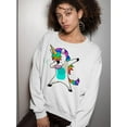 thumbnail image 2 of Unicorn Dabbing Sweatshirt Women -SPIdeals Designs, Female Small, 2 of 4