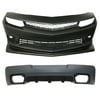 Ikon Motorsports Compatible with 14-15 Chevy Camaro SS Z28 Front&Rear Bumper W/ Foglights&Front Lip&Grille