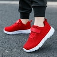 thumbnail image 2 of Kids Running Shoes Girls Solid Color Mesh Sneakers Soft Sole Orthopedic Walking Shoes Lightweight Hook and Loop Tennis Shoes Red 11.5 Little Kid, 2 of 7