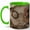 Green, variant on Antique Rose Letters 11oz Ceramic Mug, Vintage Floral Art