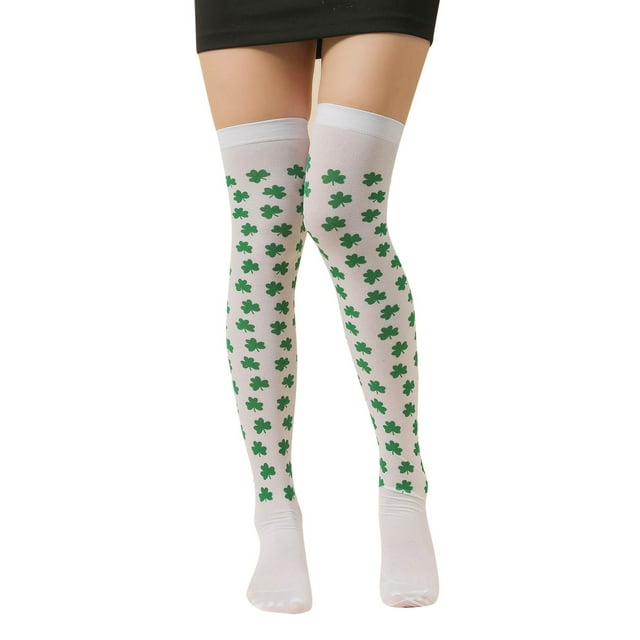 Aocisk Chaussettes pour Femmes Irlandaises Bas de Mode Festifs de la Saint-Patrick avec pour Femmes et Filles B Taille Unique