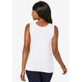 thumbnail image 3 of Jessica London Women's Plus Size Stretch Cotton Horseshoe Neck Tank, 3 of 6