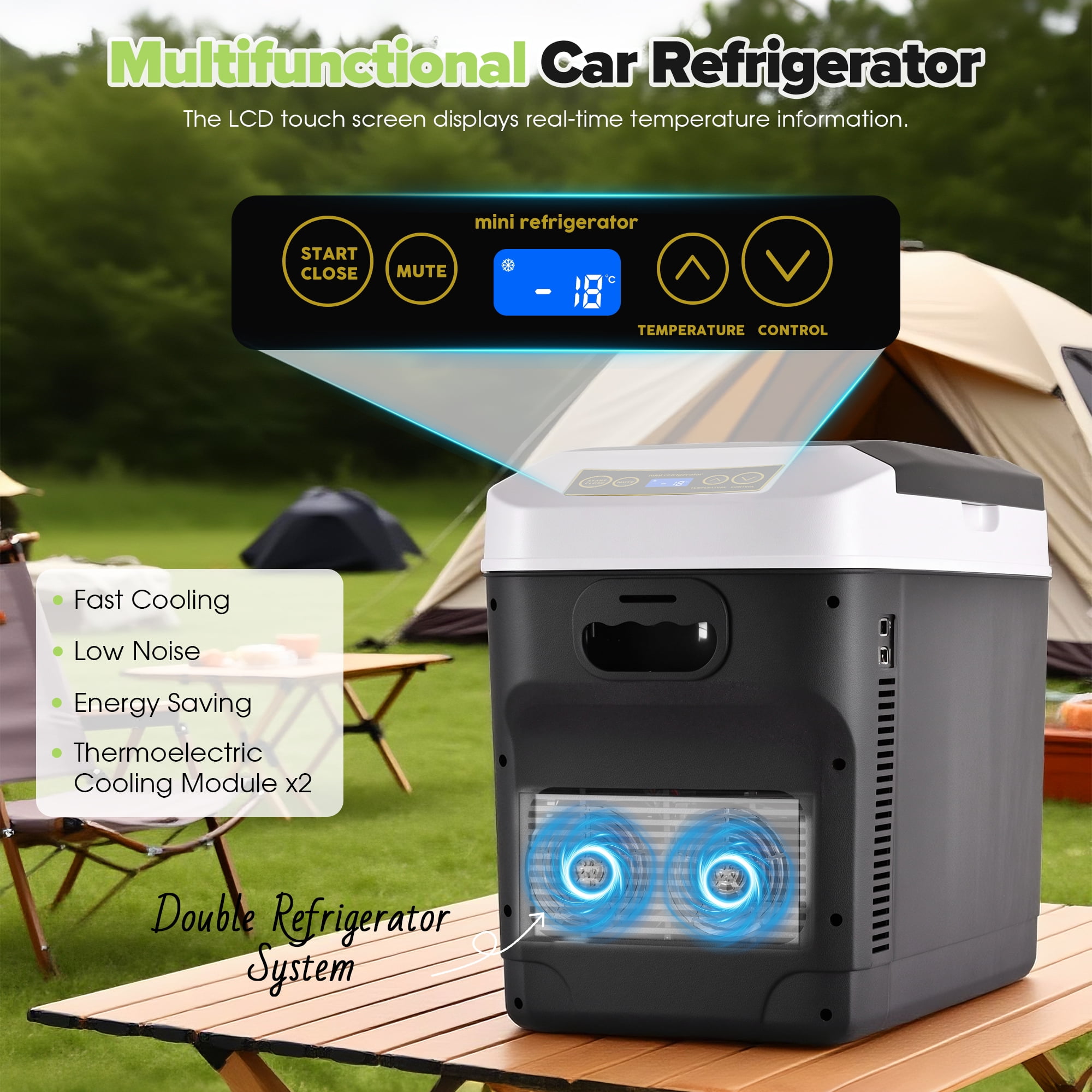 Advwin 31QT Electric Cooler & Warmer, Portable 12V Car Refrigerator Plug-in Coolers for Vehicles, Camping, Travel, RV, Black
