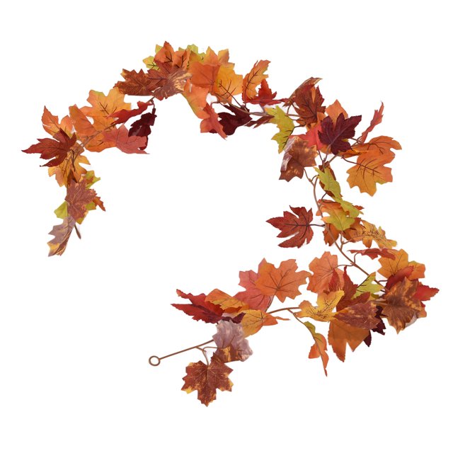 Fall Leaves Garland, Autumn Simulation Festival Artificial Maple Leaf Household Garden For Halloween Double Maple Leaf Rattan Type A,Two Leaf Maple Leaf 7 Leaf ,Double Maple Leaf