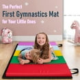 thumbnail image 2 of Betterhood 5-Panel Folding Gymnastics Mats for Tumbling, 79"x32"x1.5" Exercise Mats W/Hook & Loop, Non-Slip Bottom & Carrying Handles, Rainbow Gym Mats for Kids, Tumbling Mats for Home, 2 of 7
