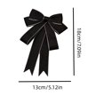 thumbnail image 3 of Lilixerw Satin Christmas Bow, Black Multi Loop Bow With Silver Edge And Pointed Tails, 5.12x7.09 Inch, for Tree Wreath Door Gift Mantel Decoration, 3 of 7