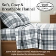 thumbnail image 3 of California Design Den Yarn Dyed Flannel Bed Sheets King Size Set - Triple-Brushed 100% Cotton, Deep Pockets, Made in Portugal - Blue Plaid, 3 of 8