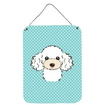 Caroline's Treasures BB1195DS1216 Checkerboard Blue White Poodle Wall or Door Hanging Prints, 12x16, multicolor