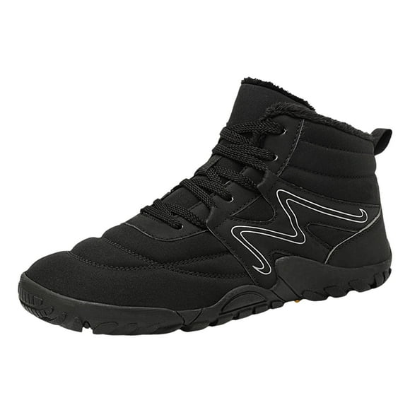 YOUSNH Autumn And Winter Thick Soled Cott on Shoes Men And Women Comfortable Warm Snow Boots Padded Thickened Casual Cott on Shoes Winter Boots for Men Black 7