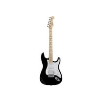Monoprice Cali Classic HSS Electric Guitar with Gig Bag - Black Body, White Pickguard, Maple Fretboard, Easy to Play, Stage Ready For Performance - Indio Series